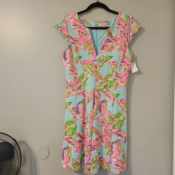 Lilly Pulitzer Briella Pastel Floral Mini Pleated Summer Dress. Size M - Picture 6 of 13